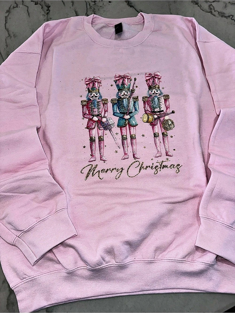 Nutcracker Graphic Sweatshirt in Pink Large